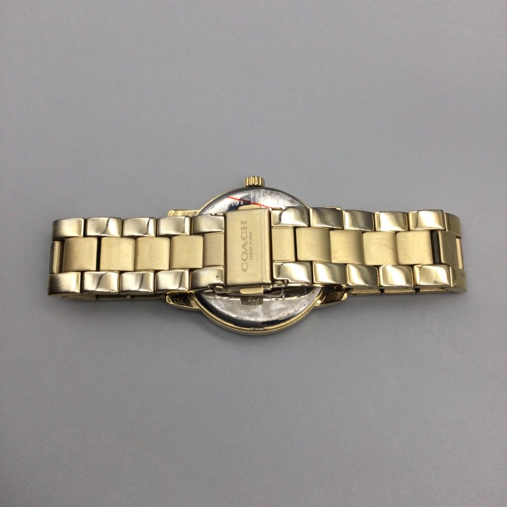 Coach Brand Watch Women 36mm Gold Tone Glitter Dial Logo New Battery 7.25" - Picture 8 of 13